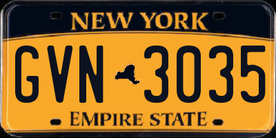 NY license plate GVN3035