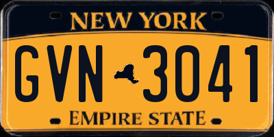 NY license plate GVN3041