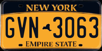 NY license plate GVN3063