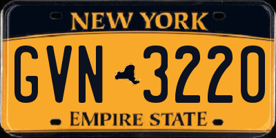 NY license plate GVN3220