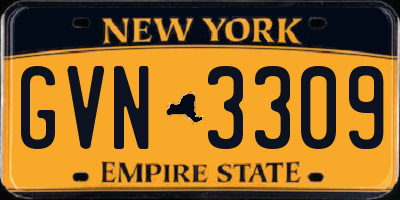 NY license plate GVN3309