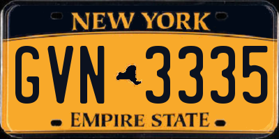 NY license plate GVN3335