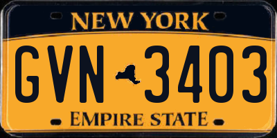 NY license plate GVN3403