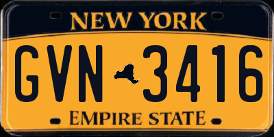 NY license plate GVN3416