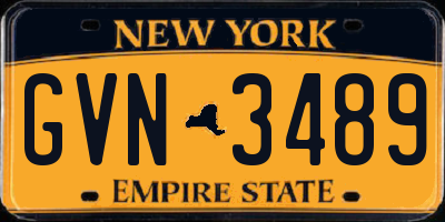 NY license plate GVN3489