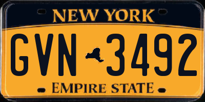 NY license plate GVN3492