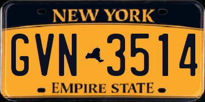 NY license plate GVN3514