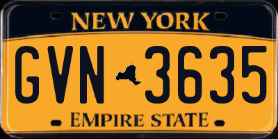 NY license plate GVN3635