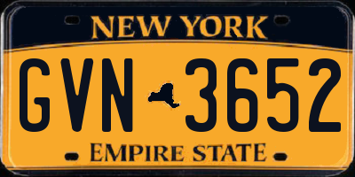 NY license plate GVN3652