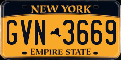 NY license plate GVN3669