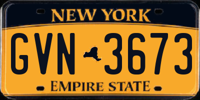 NY license plate GVN3673