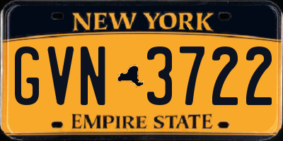 NY license plate GVN3722
