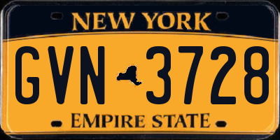 NY license plate GVN3728