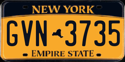 NY license plate GVN3735