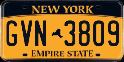 NY license plate GVN3809