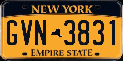 NY license plate GVN3831
