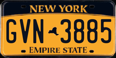 NY license plate GVN3885