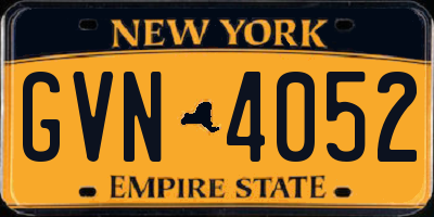 NY license plate GVN4052