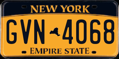 NY license plate GVN4068