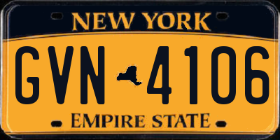 NY license plate GVN4106
