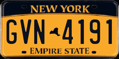 NY license plate GVN4191