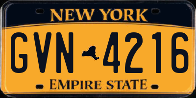 NY license plate GVN4216