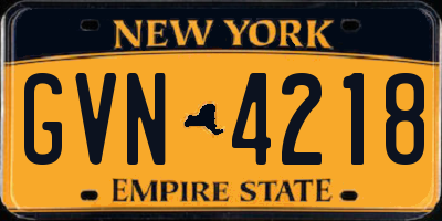 NY license plate GVN4218