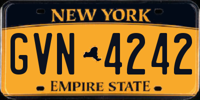 NY license plate GVN4242