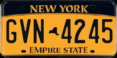 NY license plate GVN4245