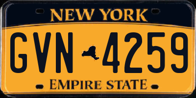 NY license plate GVN4259