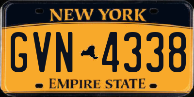 NY license plate GVN4338