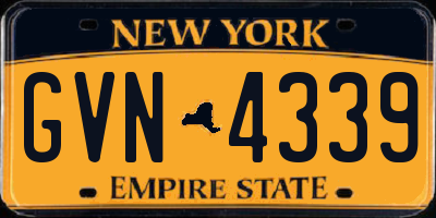 NY license plate GVN4339