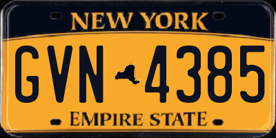 NY license plate GVN4385