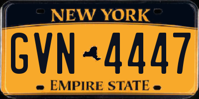 NY license plate GVN4447
