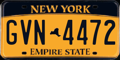 NY license plate GVN4472