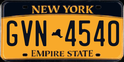 NY license plate GVN4540