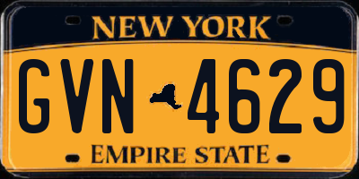 NY license plate GVN4629
