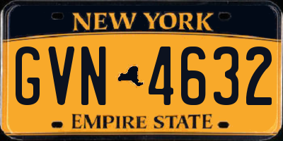 NY license plate GVN4632