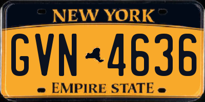 NY license plate GVN4636