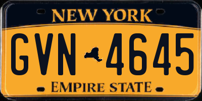 NY license plate GVN4645