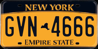 NY license plate GVN4666