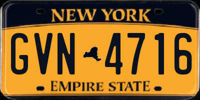 NY license plate GVN4716