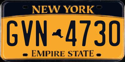 NY license plate GVN4730