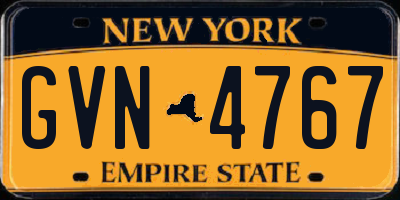 NY license plate GVN4767