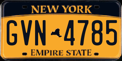 NY license plate GVN4785