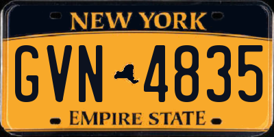NY license plate GVN4835
