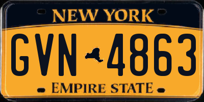 NY license plate GVN4863