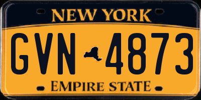 NY license plate GVN4873