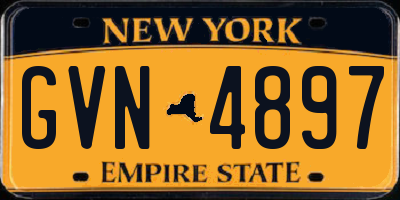NY license plate GVN4897