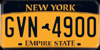 NY license plate GVN4900